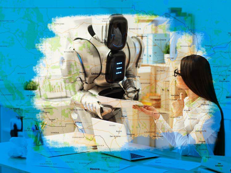 Cities with the most and least robots