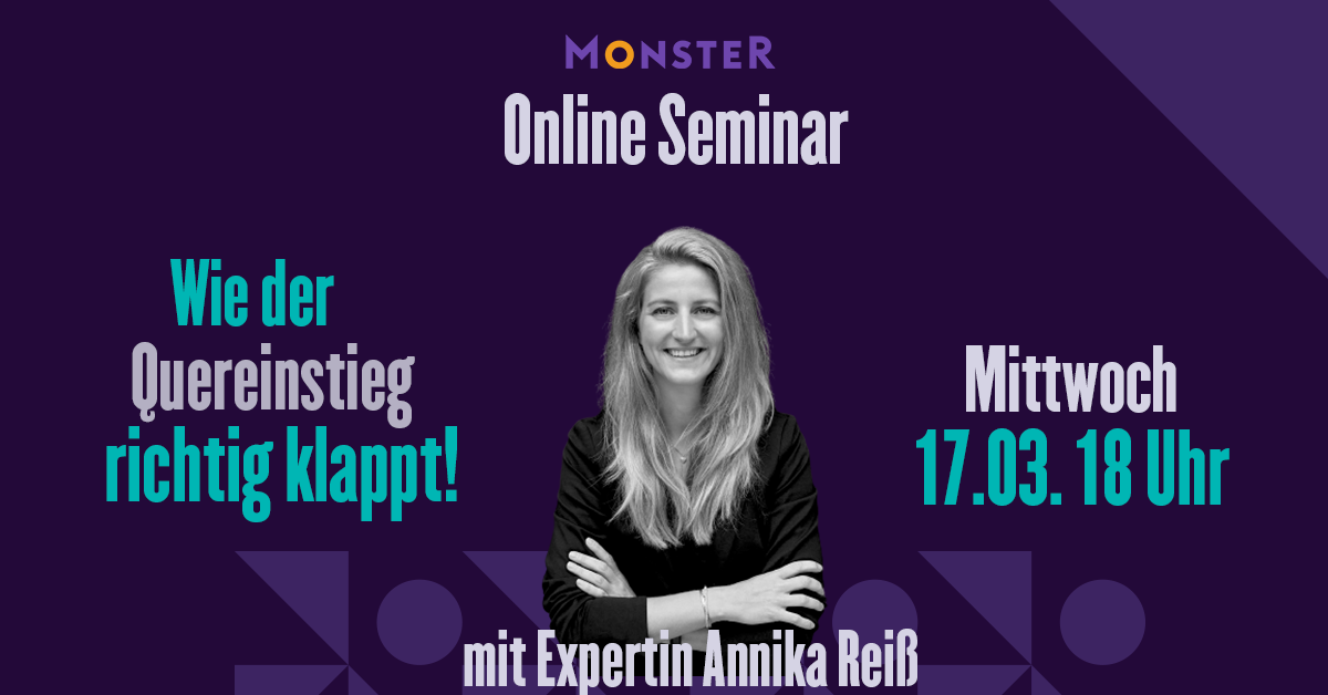 Kostenloses Online-Seminar: „Quereinstieg" - Jetzt anmelden