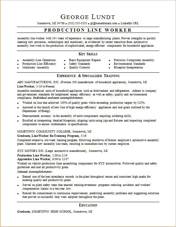 production worker job duties