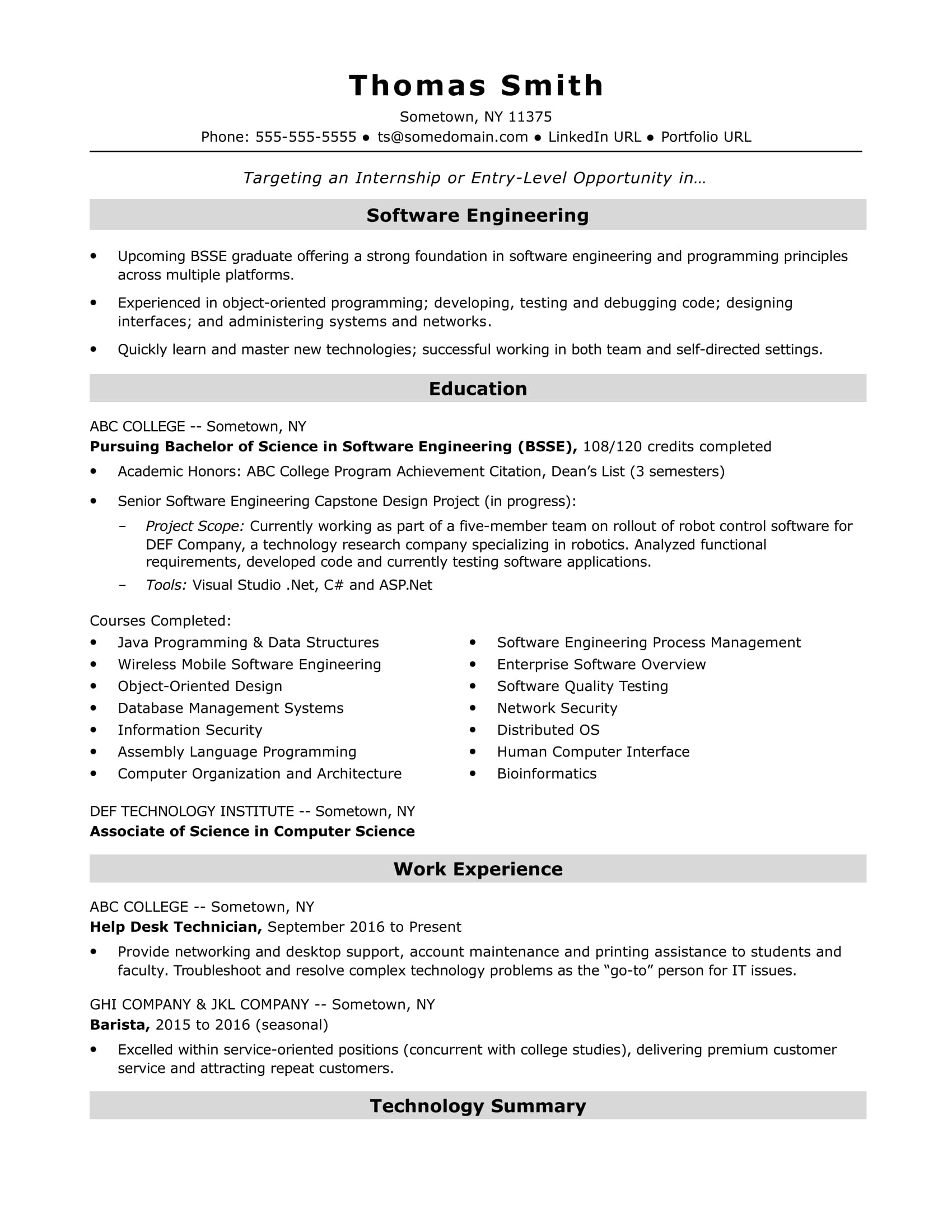 Computer engineering resume cover letter science