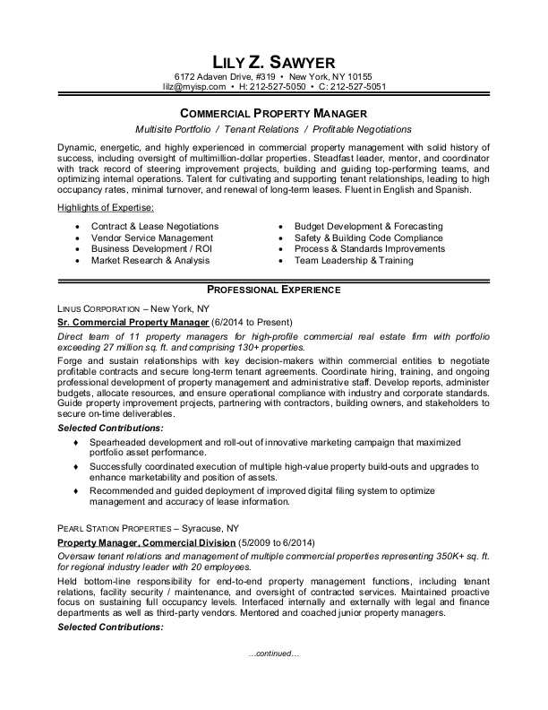 Property Manager Resume Sample | Monster.com