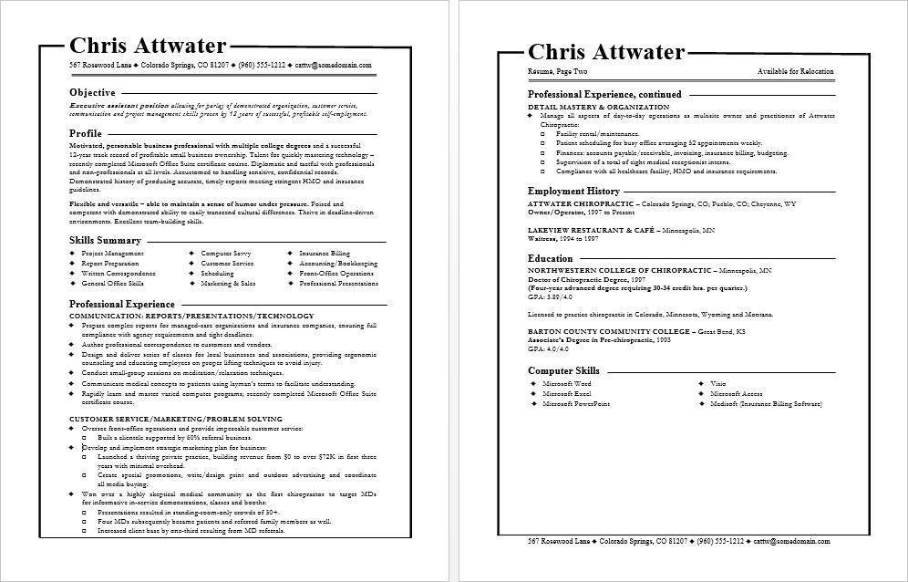 Functional Resume Template: General Resume Formats ...