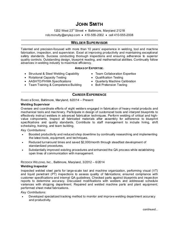 teaching position curriculum vitae sample Supervisor Monster.com Welder  Sample Resume