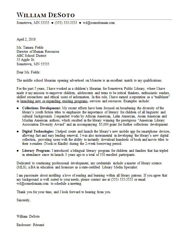 Application Letter For School Librarian - School Librarian ...