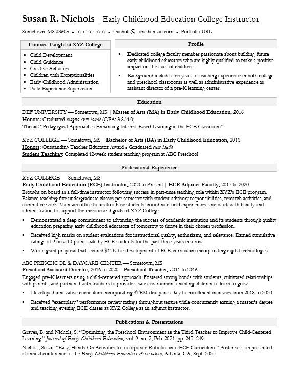 Academic Resume | Monster.com