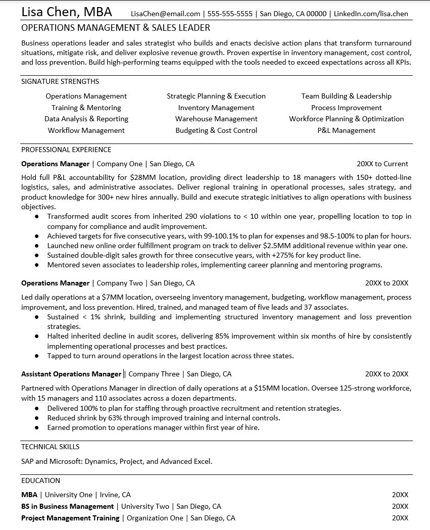 Amazon Resume Sample