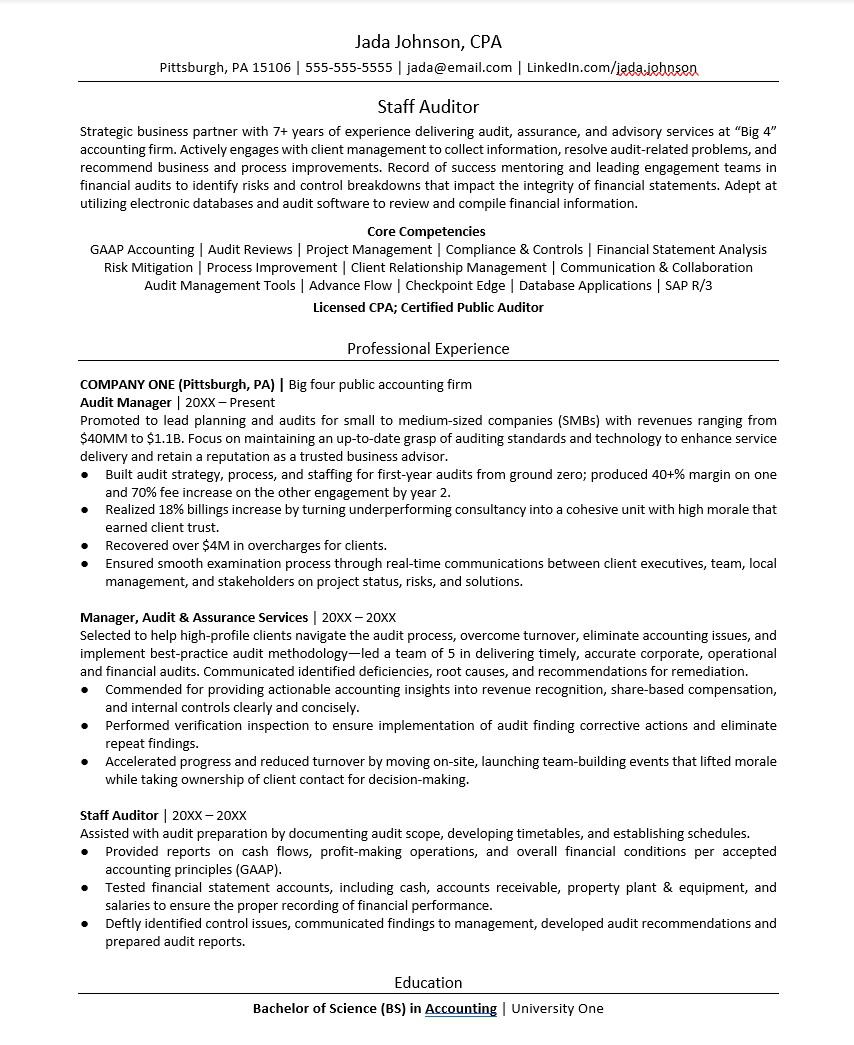 inventory auditor job description for resume