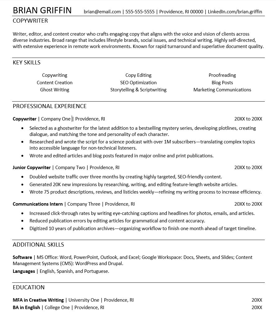 copywriter-resume-sample-monster