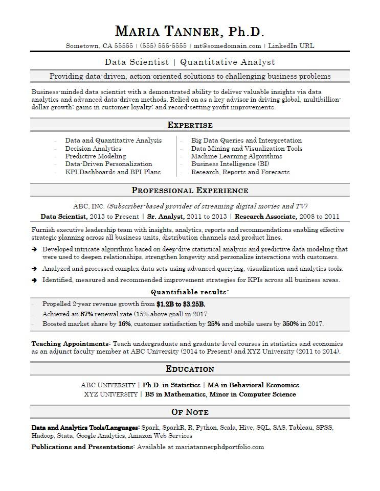 Curriculum Experience Phd Quant Resume Submit Tip Vitae ...