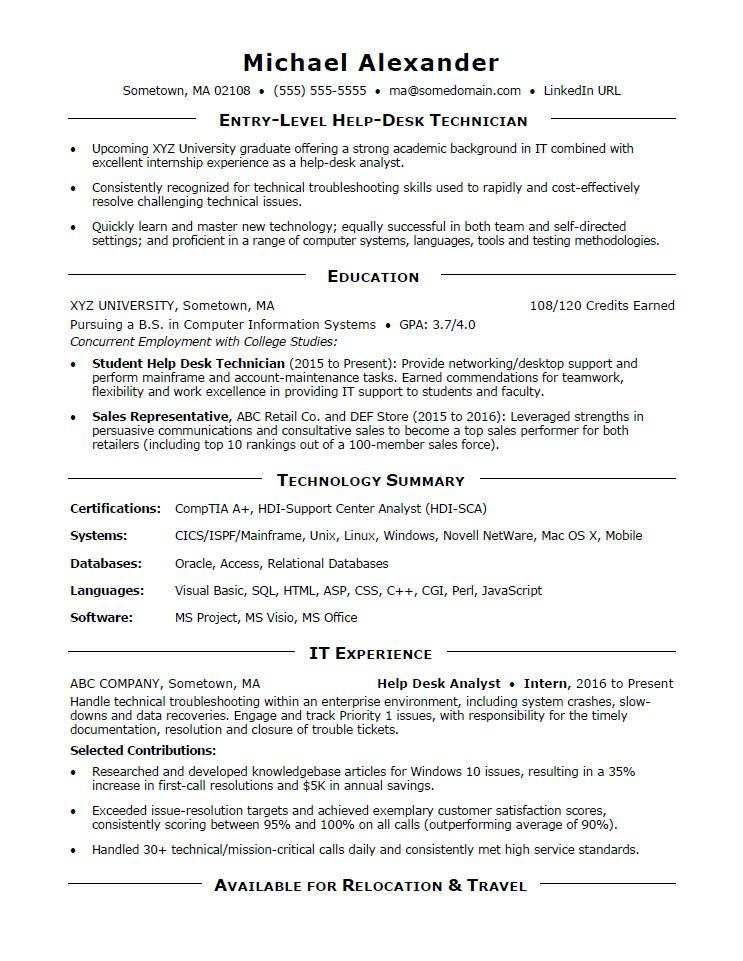 Sample It Resume from coda.newjobs.com