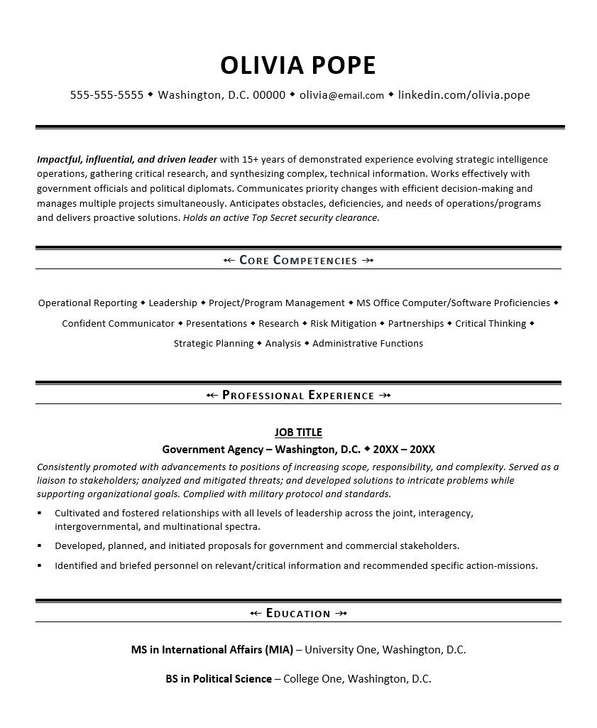 help with government resume