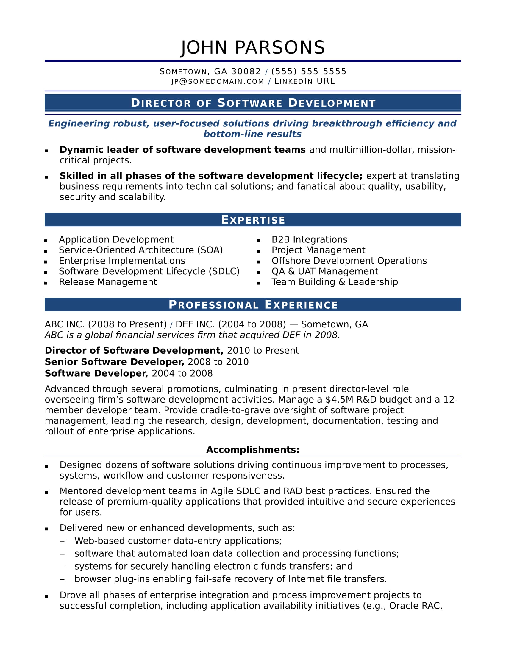 professional resume format for 10 years experience