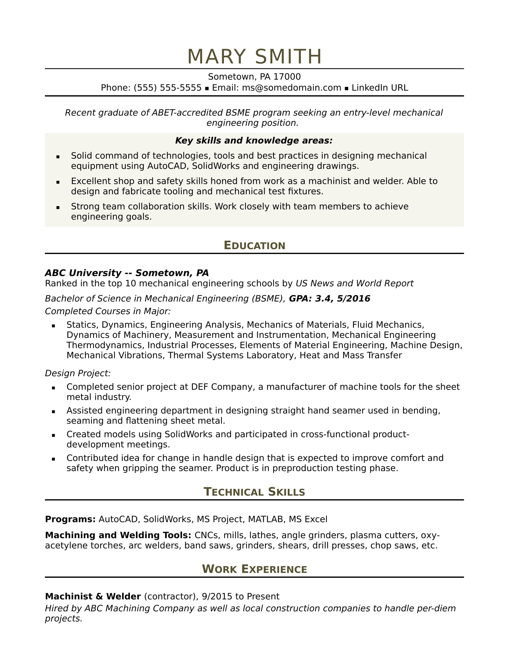 engineering resume templates