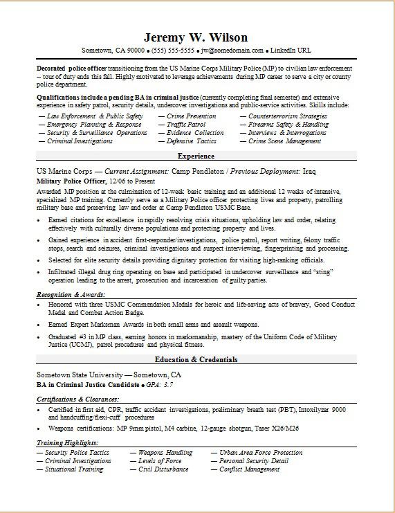 Resume Writing Services Military To Civilian Military Civilian Resume