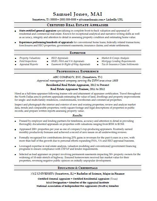 Real Estate Resume Sample | Monster.com