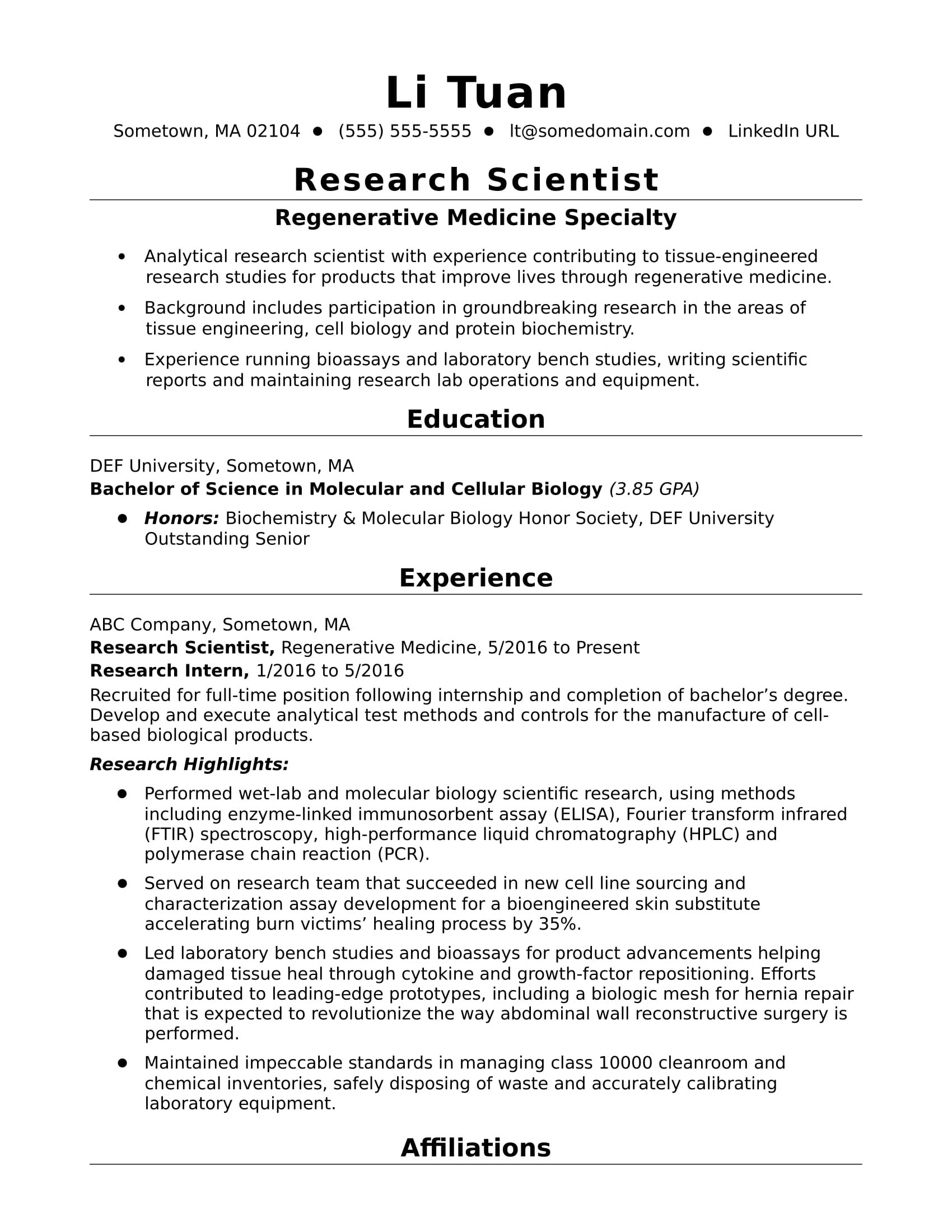 how to mention research paper in cv