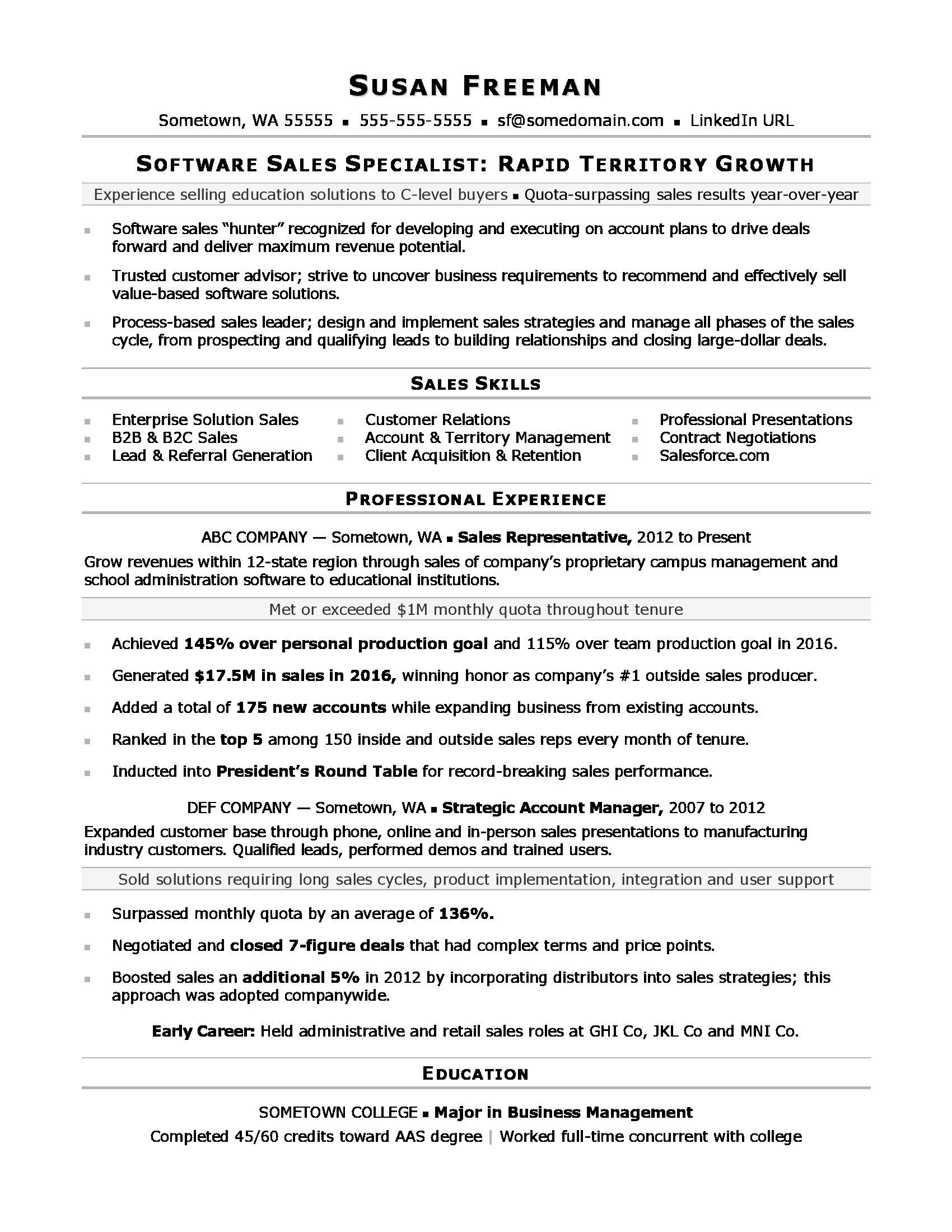 Retail Sales Resume Template