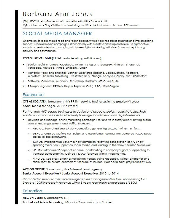 social media engagement resume